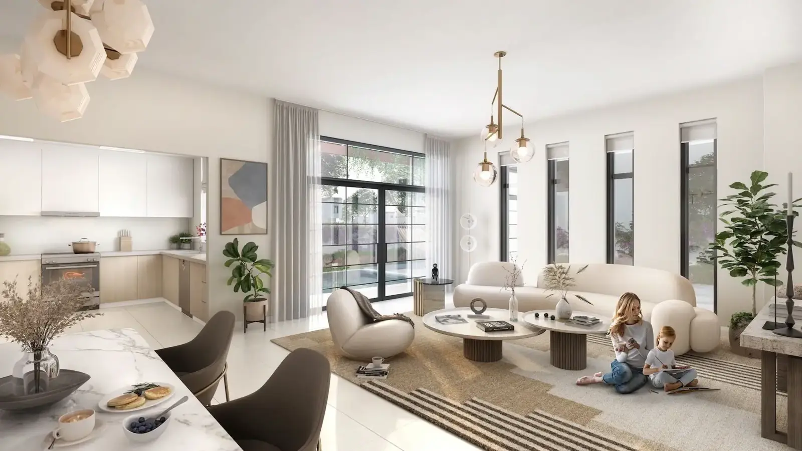 Modern townhouses and villas near Yas Park in Yas Park Gate on Yas Island