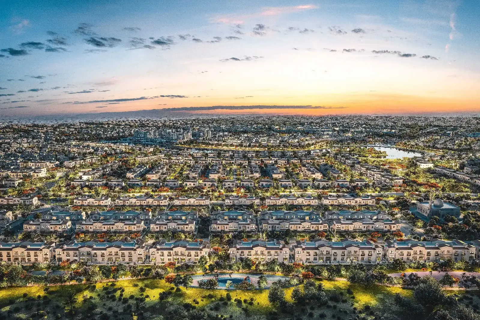 Mediterranean-style townhouses and villas in Bloom Living Seville in Zayed City Abu Dhabi