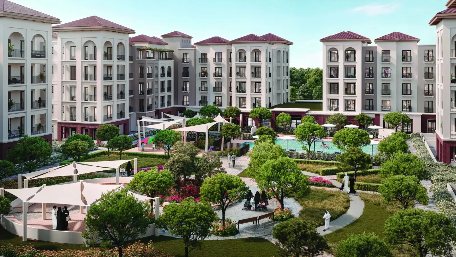 Mediterranean-style modern apartments in Bloom Living Granada in Zayed City Abu Dhabi