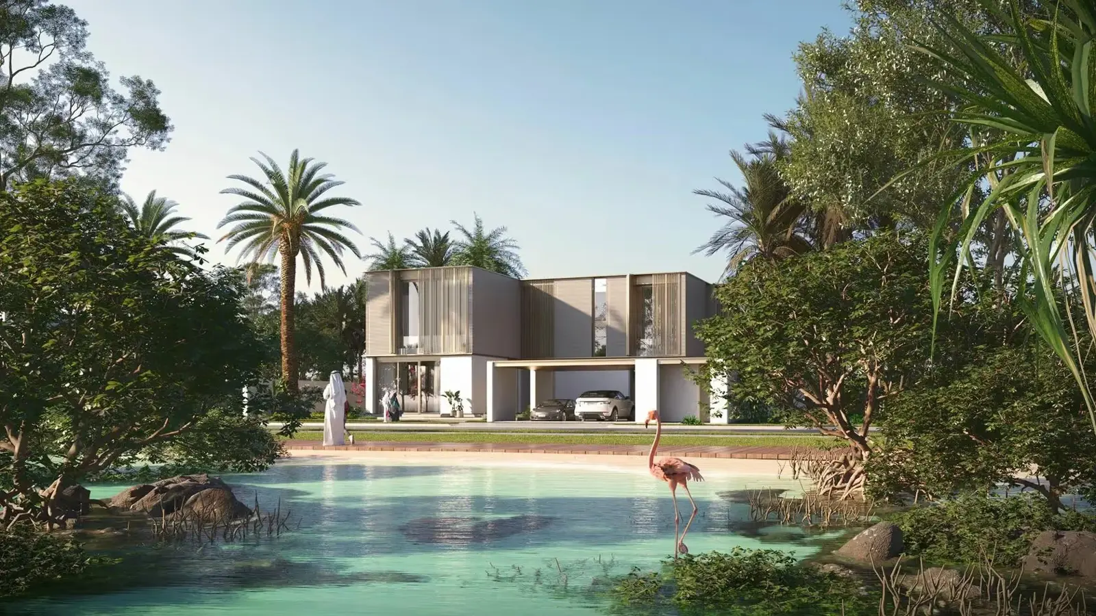 Luxury villas surrounded by nature in Saadiyat Lagoons on Saadiyat Island