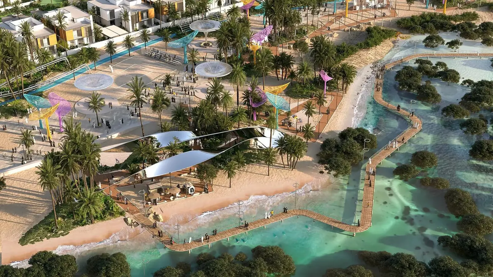 Luxury villas surrounded by nature in Saadiyat Lagoons on Saadiyat Island